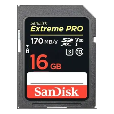 SanDisk Extreme PRO 16GB SDXC Memory Card, Up to 170 MB/s, Class...